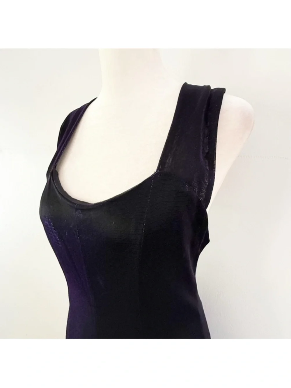 Vtg Women 90s Iridescent Purple Maxi Dress Sz 12 Fairy‎ Grunge Whimsigoth Event
